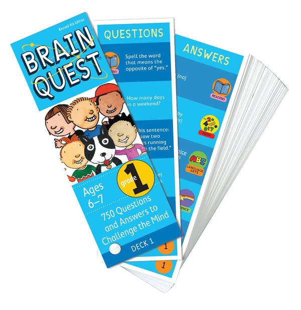 Brain Quest 1st Grade Q&A Cards: 750 Questions and Answers to Challenge the Mind. Curriculum-Based! Teacher-Approved! (Fourth Edition, Revised) (Brain Quest Decks)