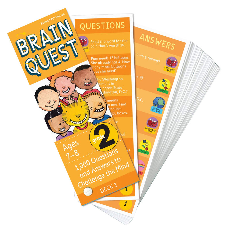 Brain Quest 2nd Grade Q&A Cards: 1000 Questions and Answers to Challenge the Mind. Curriculum-based! Teacher-approved! (Brain Quest Decks)