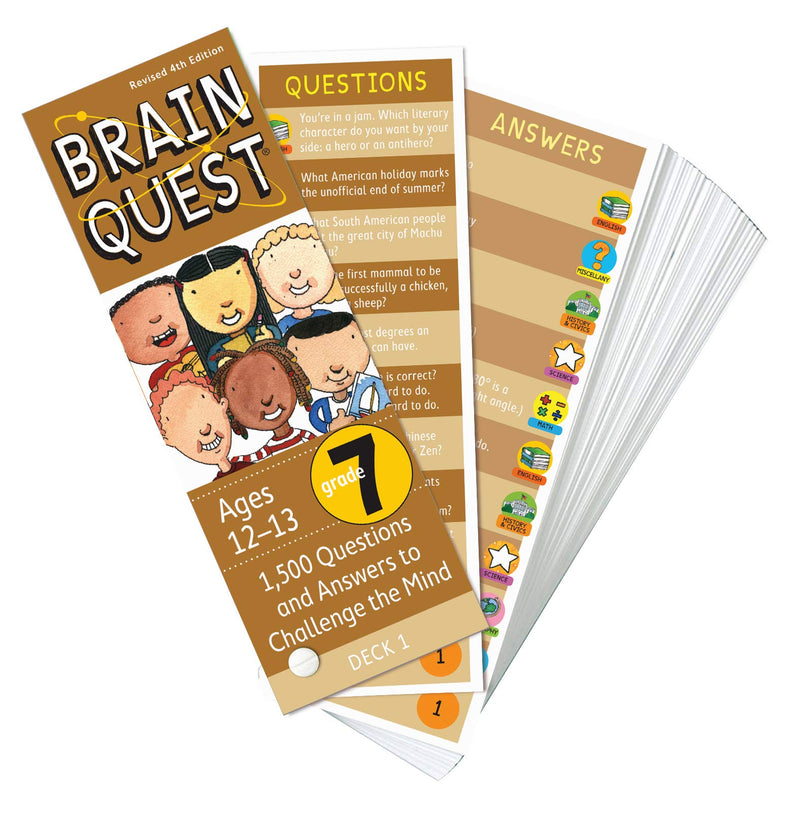 Brain Quest 7th Grade Q&A Cards: 1,500 Questions and Answers to Challenge the Mind. Curriculum-Based! Teacher-Approved! (Revised) (Brain Quest Decks)