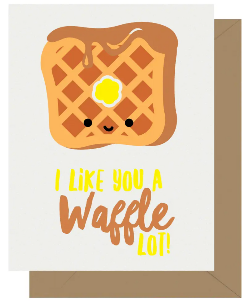 Cutie Kawaii Waffle Lot Letterpress Greeting Card