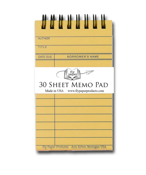 Vintage Nostalgia Library Card Memo Pad