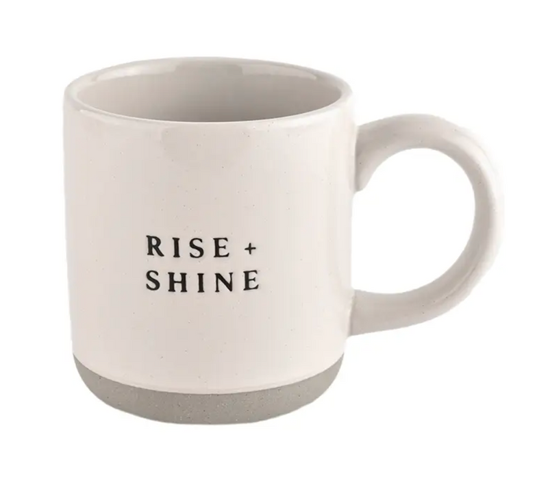 Rise and Shine - Cream Stoneware Coffee Mug - 14 oz