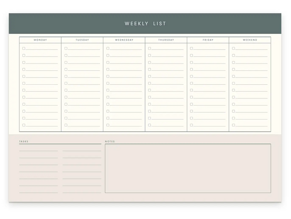 Weekly List Desk Pad