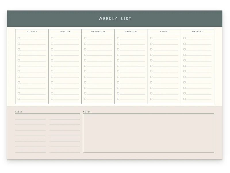 Weekly List Desk Pad