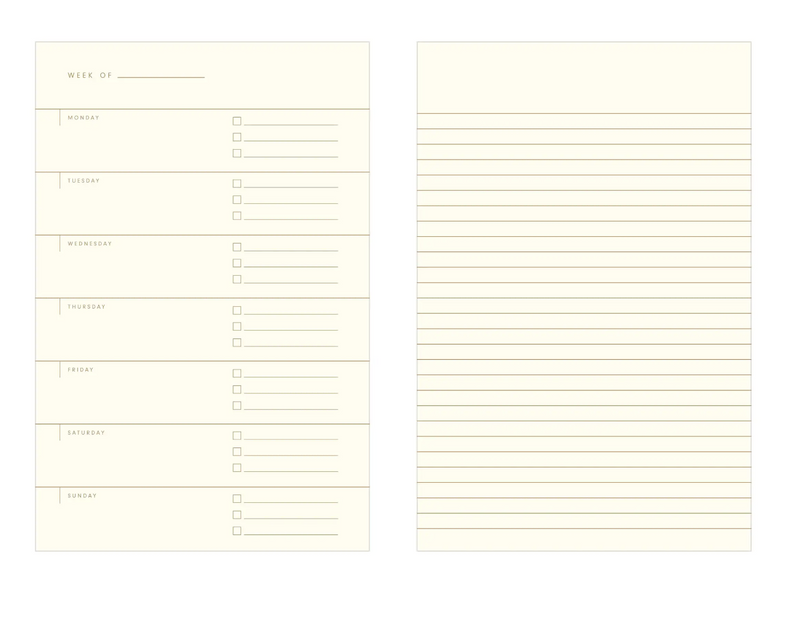 Simple Plan Undated Weekly Planner Journal