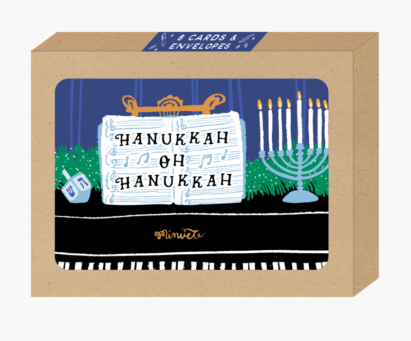 Boxed Hanukkah Piano Holiday Cards